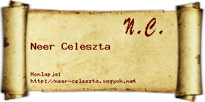 Neer Celeszta névjegykártya
